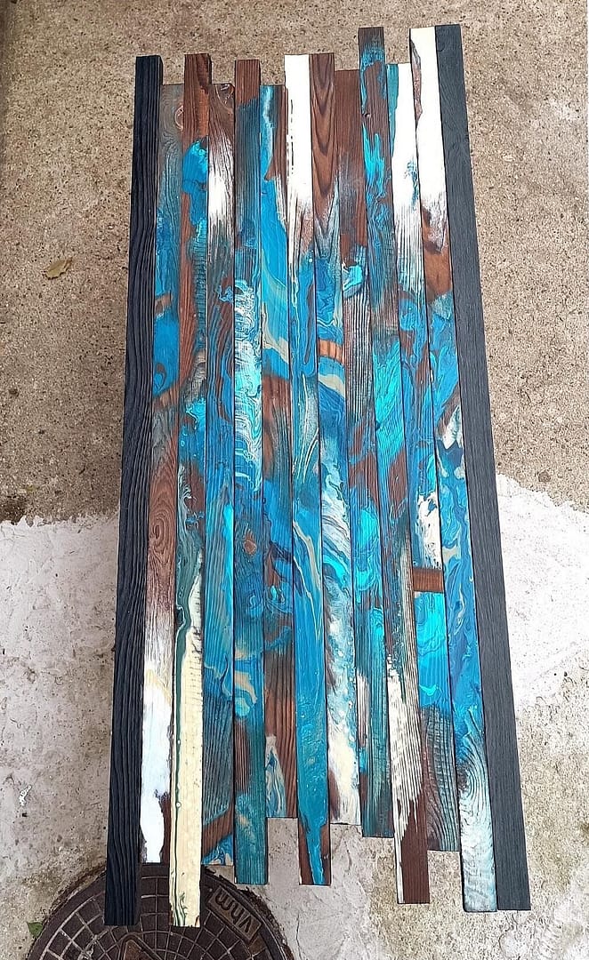 Table lames de bois A3