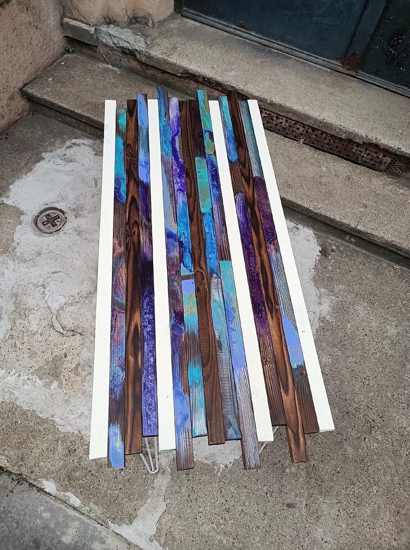 Table lames de bois B1