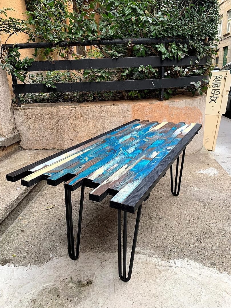 Table lames de bois A2